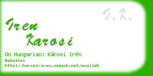 iren karosi business card