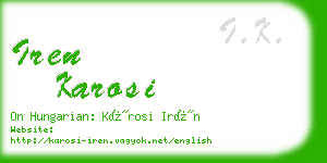 iren karosi business card